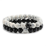 ⭐️ Bracelet distance pour couple noir et blanc cadeau pour votre partenaire