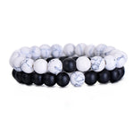 ⭐️ Bracelet distance pour couple noir et blanc cadeau pour votre partenaire